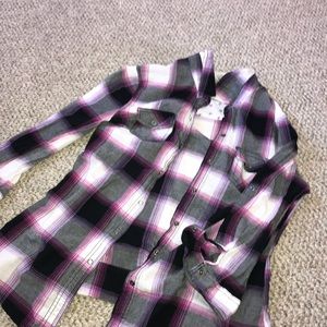 Pink and white flannel